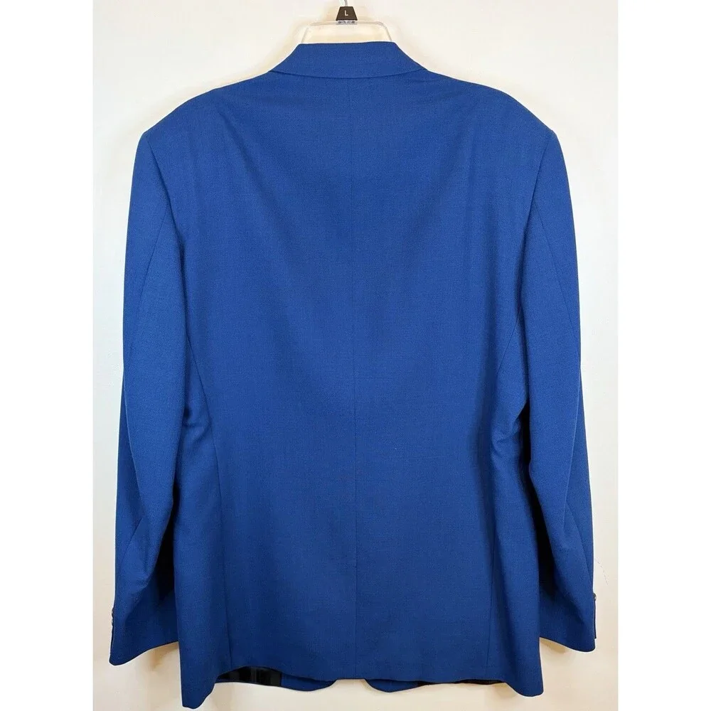 VTG PIERRE CARDIN Blazer Men 44 Royal Blue Single Breasted 2 Button Gold Accent